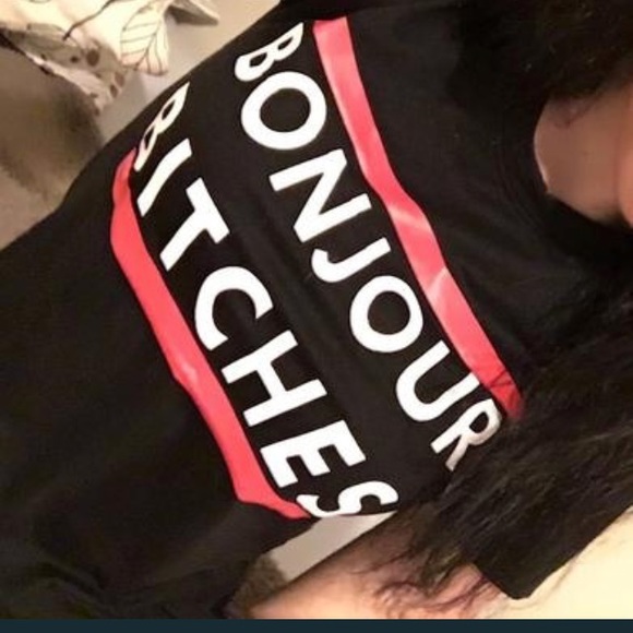 Bonjour bitches T-shirt Black - Picture 3 of 5